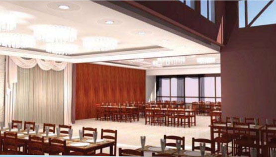 At 470 square meters, the Center’s spacious hall will serve as a cafeteria for over 400 children each day